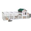 122" Large Wood Chicken Coop Hen House Pet Rabbit Hutch Wooden Pet Cage Backyard with Nesting Box