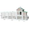 122" Large Wood Chicken Coop Hen House Pet Rabbit Hutch Wooden Pet Cage Backyard with Nesting Box