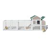 122" Large Wood Chicken Coop Hen House Pet Rabbit Hutch Wooden Pet Cage Backyard with Nesting Box