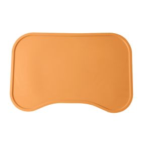 Dog Food Mat For Floors Waterproof,Thicker Cat Food Mat Non-Slip,Dog Bowl Mats For Food And Water,Pet Feeding Mat Silicone,Raised Edges To Prevent Tra (Color: Orange)